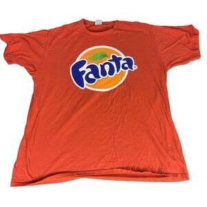 Fanta Shirt Mens Extra Large Orange Graphic Soda Pop Logo Tee Soft Cotton Retro